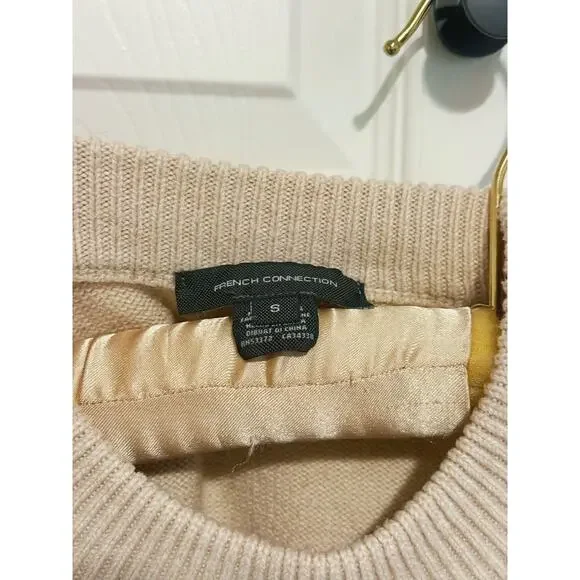 French Connection Millia Vhari Sleeveless Sweater Vest Small Beige Quiet Luxury - Picture 5 of 7